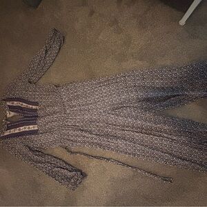 Old Navy Blue and White Patterned Jumpsuit